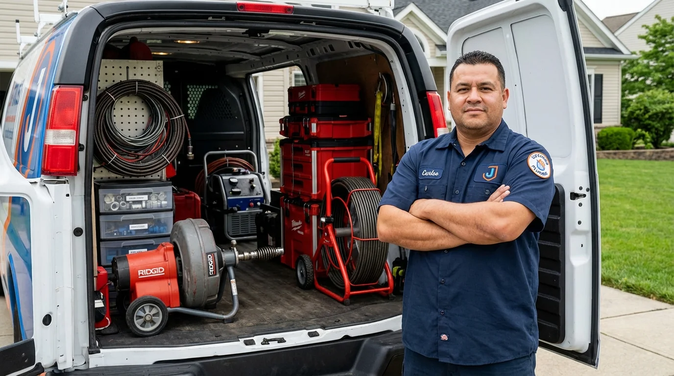 Professional drain cleaning equipment and Johns Plumbing LLC plumber in Richfield